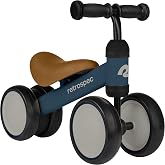 Retrospec Cricket Baby Balance Bike, 4-Wheel Ride-On Toy for Ages 12-24 Months &ndash; First Bike &amp; Toddler Bike for 1 Year Old Boys &amp; Girls, First Birthday Gift