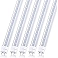 JOMITOP T8 LED Light Bulb 4FT, Ballast Bypass Required, 3360 Lumens, 2pin G13 End Cold White 6000K, Replace 80W Fluorescent Light,Cold White 6000K, Dual-End Powered Clear Cover AC 85-277V 25Pack