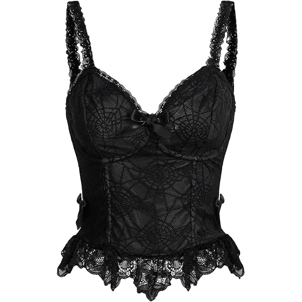 Women Sexy Crop Top Red Corsets Tops Emo Alt Camisole Grunge