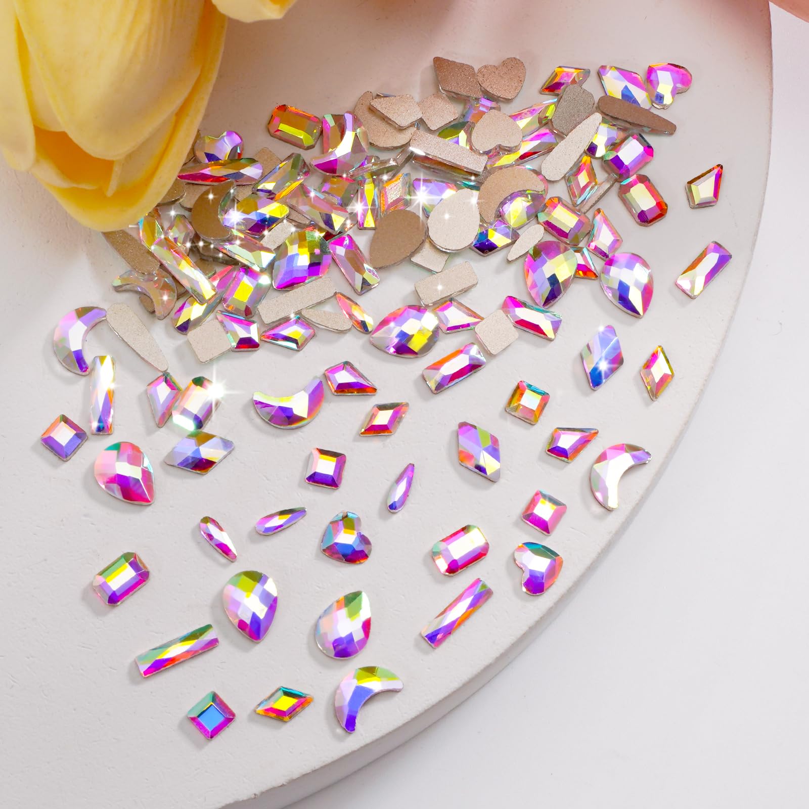 Canvalite 2518Pcs Rhinestones Nail Gems, 12 Styles 3D Glass AB Crystals Charms Shiny Multi Shape Flatback Nail Rhinestones for Nail Art with Picker and Tweezers for DIY Nail Art - Image 4