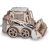 LENAOBEN Wooden 3D Puzzle, Creative DIY Model Building Kit for Adults, Handmade Wooden Craft Collectible Ornament, Hobby Gift for Adults &amp; Men, 60 Pieces Bulldozer, Basswood Material