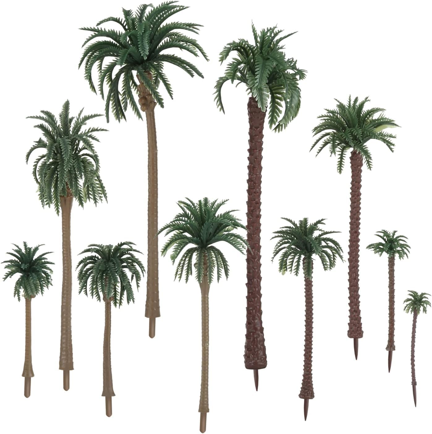 Yetaha 48 PCS Model Palm Trees, 5.5-19cm Mixed Size Plastic Miniature Coconut Trees for Cake Decorations Toppers, Desert Jungle Diorama Layout, DIY Landscape Model Accessories, Home Garden Decor