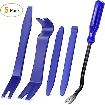Amazon Com Gooacc 5pcs Auto Trim Removal Tool Kit No Scratch Pry Tool Kit For Car Door Clip Panel Audio Dashboard Dismantle 5pcs Automotive