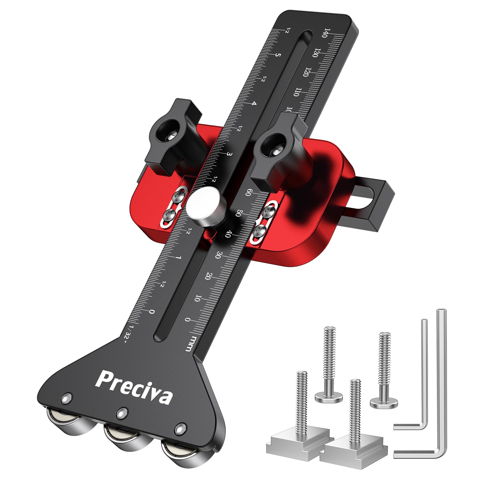 Photo 1 of Preciva Thin Rip Table Saw Jig - 3 Pulleys Thin Rip Jig for Making Repetitive Narrow Strip Cuts, Table Saw Guide Fits for 3/8“ x 3/4” U Slot and 1/4“ x 3/8” T Slot
