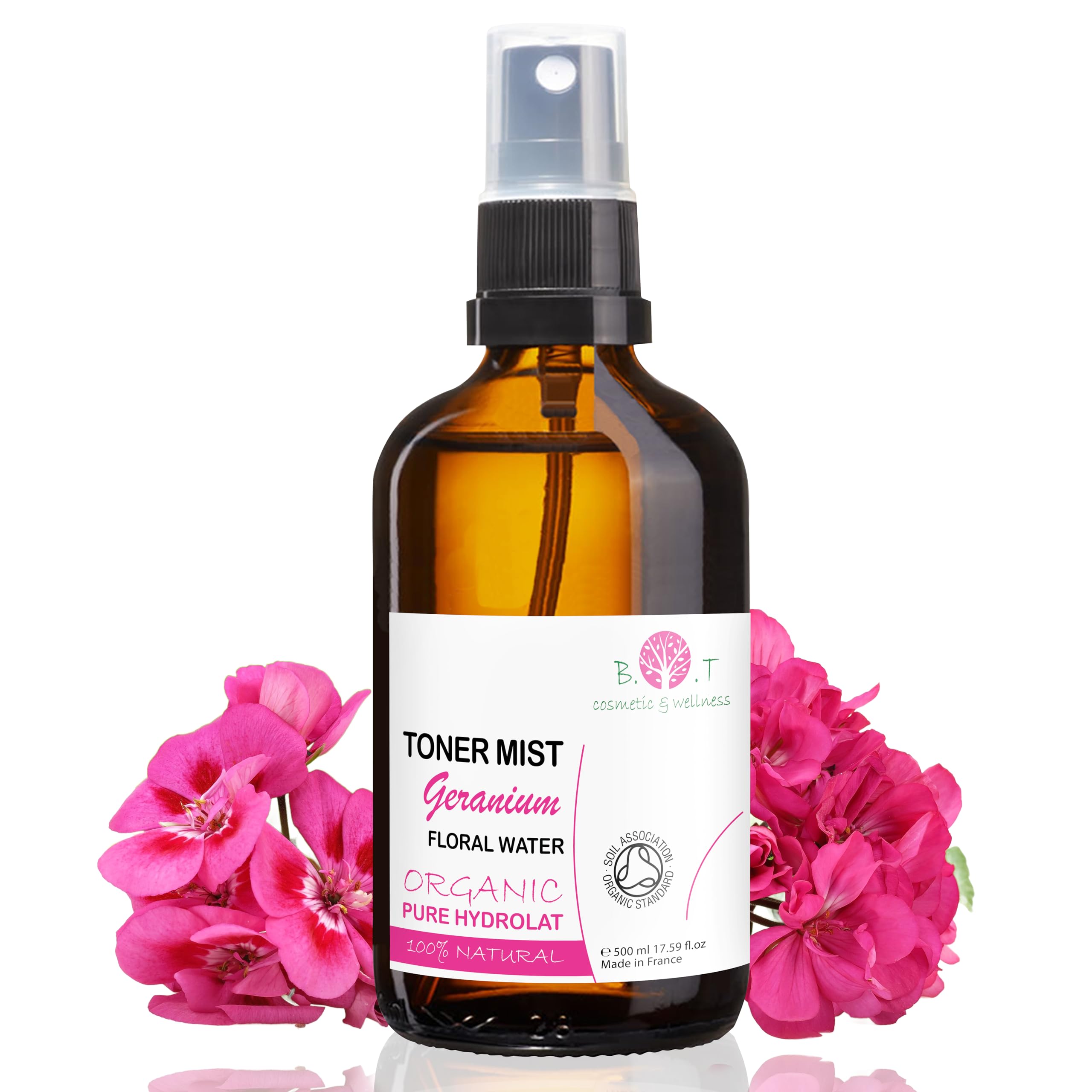 bleu & Marine Bretania - B.O.T Organic Geranium Deep Sleep Pillow Spray | 100% Natural & Pure Bedding Mist | Facial & Body Toner | Make-up Remover | Acne Treatment, 500 ml Pack of 1