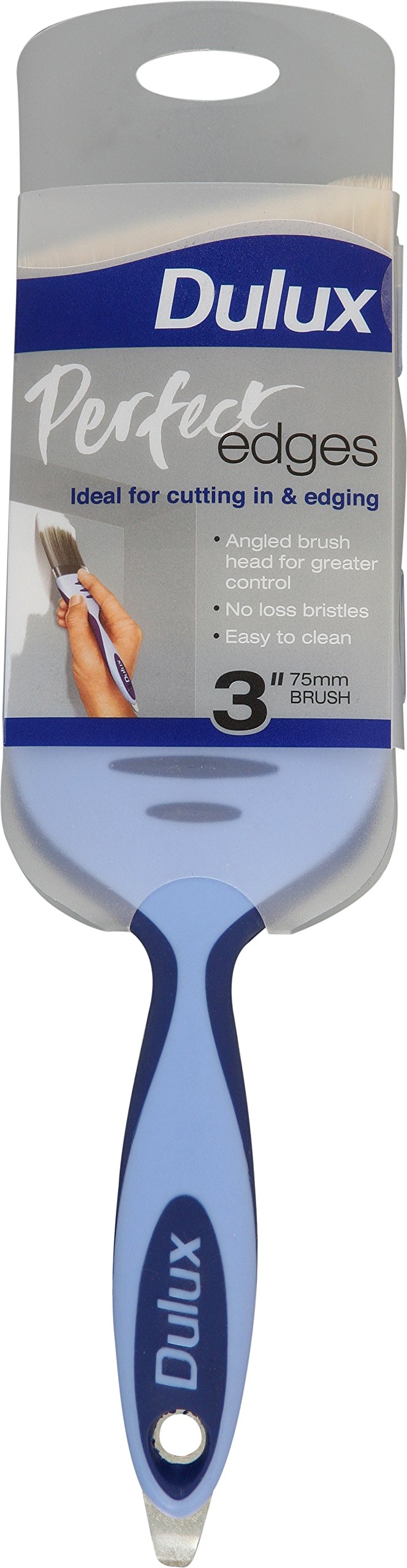 Dulux Perfect Edges Angled Brush Angle 1 Piece - General Purpose Brush (Single Brush, Angle, Blue, White, e7fa885c-3aeb-4b7a-97ce-a27a00eb2c01, 7.5 cm, 81 mm)