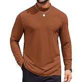 COOFANDY Mens Mock Turtleneck Long Sleeve Shirts Casual Basic T-Shirt Lightweight Mockneck Pullover Sweater for Men