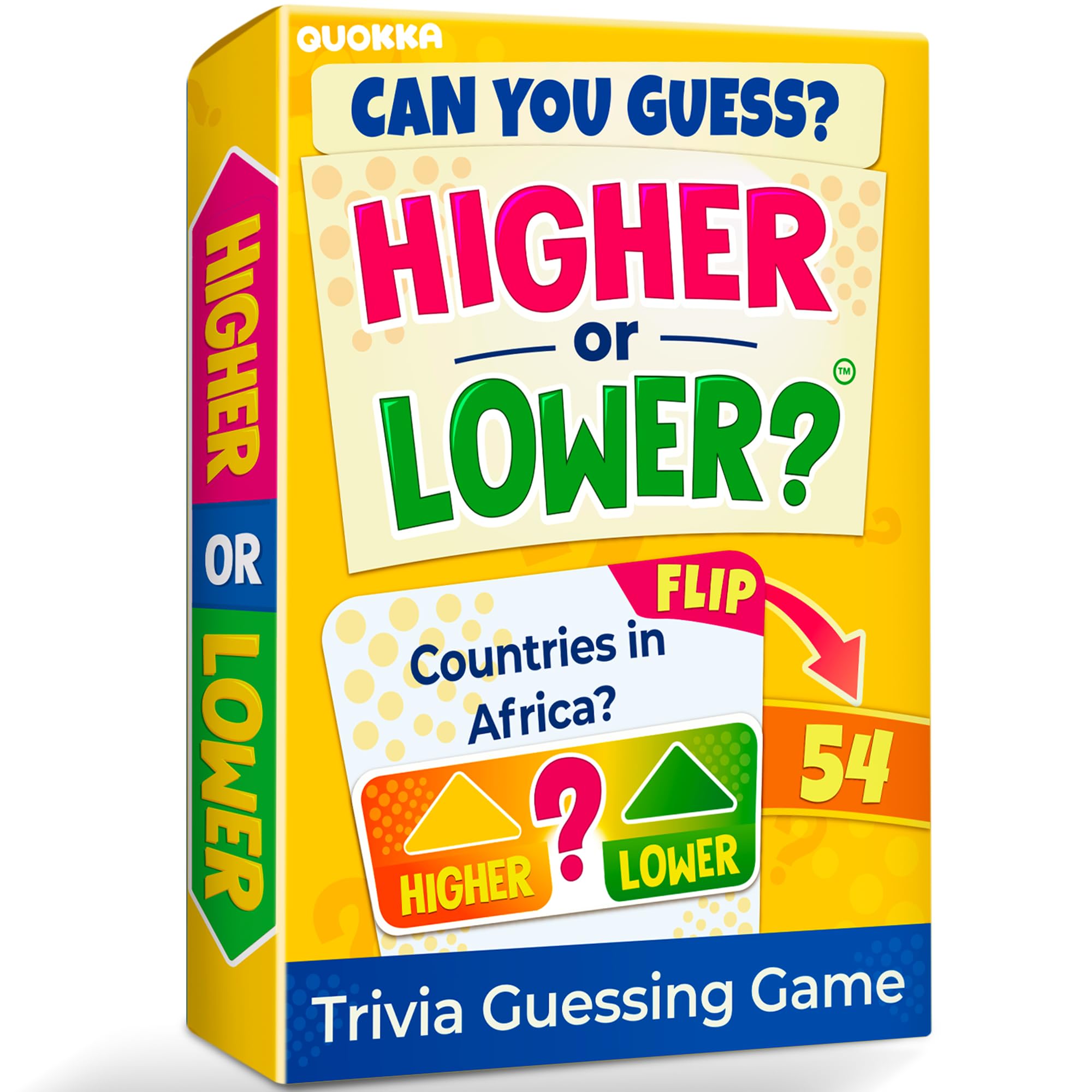 QUOKKA Card Games For Kids & Adults - Higher or Lower Family Board Games - Ver. 2.0 - Have a Guess Fun Questions - Trivia Quiz - Challenge Party Activities for Family Night - Travel for Boys or Girls — image 1