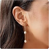 pearl earrings for women,14K Gold plated pearl drop earrings freshwater pearl dangle earrings long drop earrings for women Wedding Earrings for Brides Jewelry gift