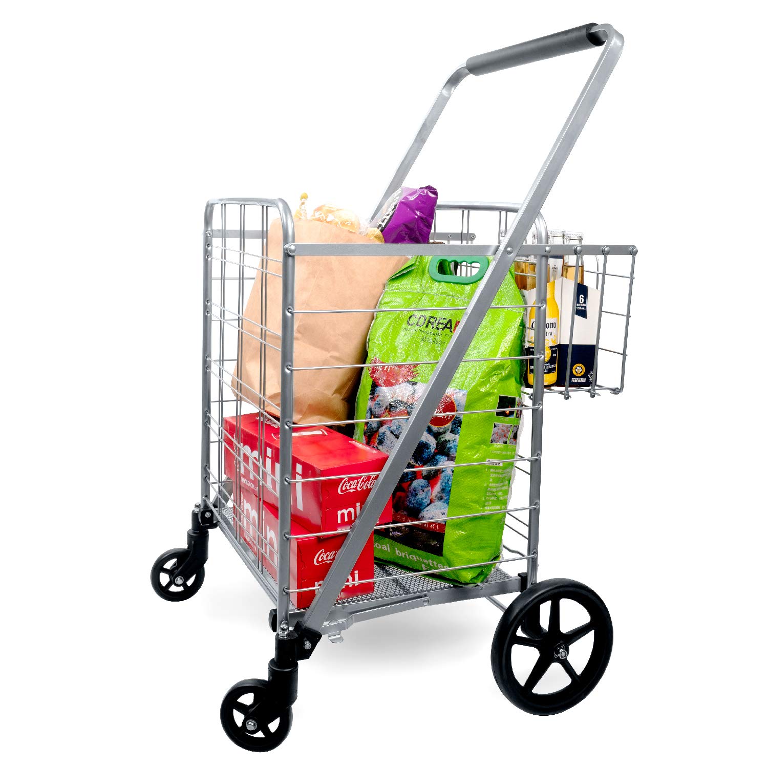 Supenice Jumbo Shopping Cart with Double Basket Grocery Cart 160 lbs