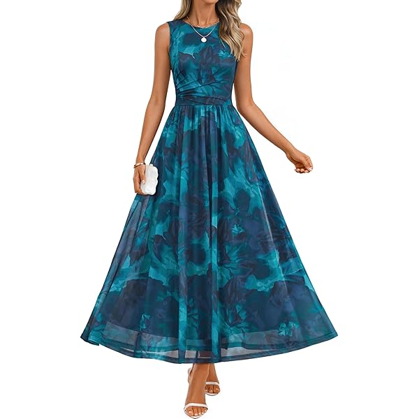 women's midi dress Variegated Stretchy Rib Fitted Summer Midi Dress