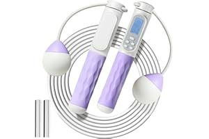 STRPRETTY BASIC Jump Rope with Counter, Cordless Weighted Jump Rope Adjustable Skipping Rope with Calorie Counter for Fitness Exercise Training Indoor Outdoor