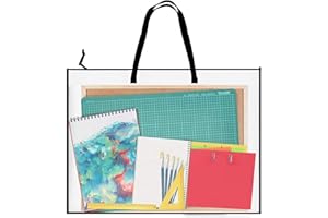 DPEI XUAN Art Portfolio Bag Poster Storage Bag, with Zipper and Handle Posters Organizer Transparent White Bag for Large Posters, Poster Board, Painting, Bulletin Boards (19 x 25 inch)