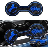 LSAUTO Car Cup Holder Coaster Compatible with Ford Bronco Offroad 2021-2025, Silicone Car Decorative Water Coaser, Bronco Car Accessories (Blue)