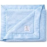 Little Giraffe Baby Blanket - Luxe Soft Blanket with Satin Trim - Baby Stroller Blanket - Newborn Baby Essentials & Baby Gifts - 29x35" - Blue