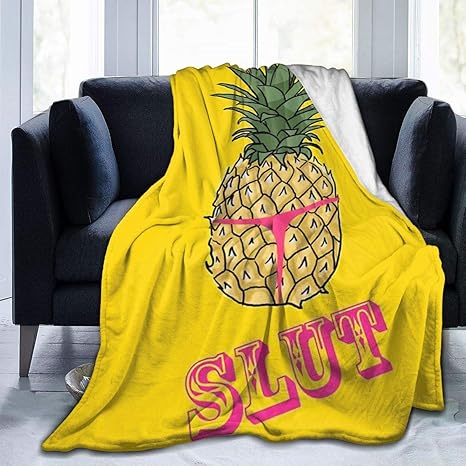 Amazon Com Sexy Pineapple Funny Tropical Fruit Funny Themed Printed Ultra Soft Flannel Fleece All Season Keep Warm Living Decor Room Bedroom Warm Throw Blanket Many Size Options Kitchen Dining