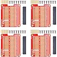 GeeekPi 4X Prototype Breakout DIY Breadboard PCB Shield Board Kit for Raspberry Pi 4 3 2 B+ A+ (Red)