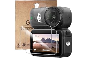 KZIOACSH 2+2 Pack Screen Protector + TPU Camera Lens Protector for DJI Osmo Nano, 9H Hardness Crystal Clear 2.5D Curved Edge 