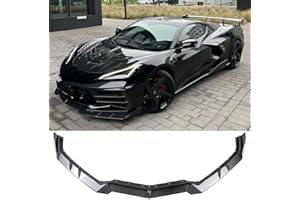 AUTRAGO Front Bumper Lip Splitter Spoiler Compatible with 2020-2025 Chevy Corvette C8 (Carbon Fiber Look)