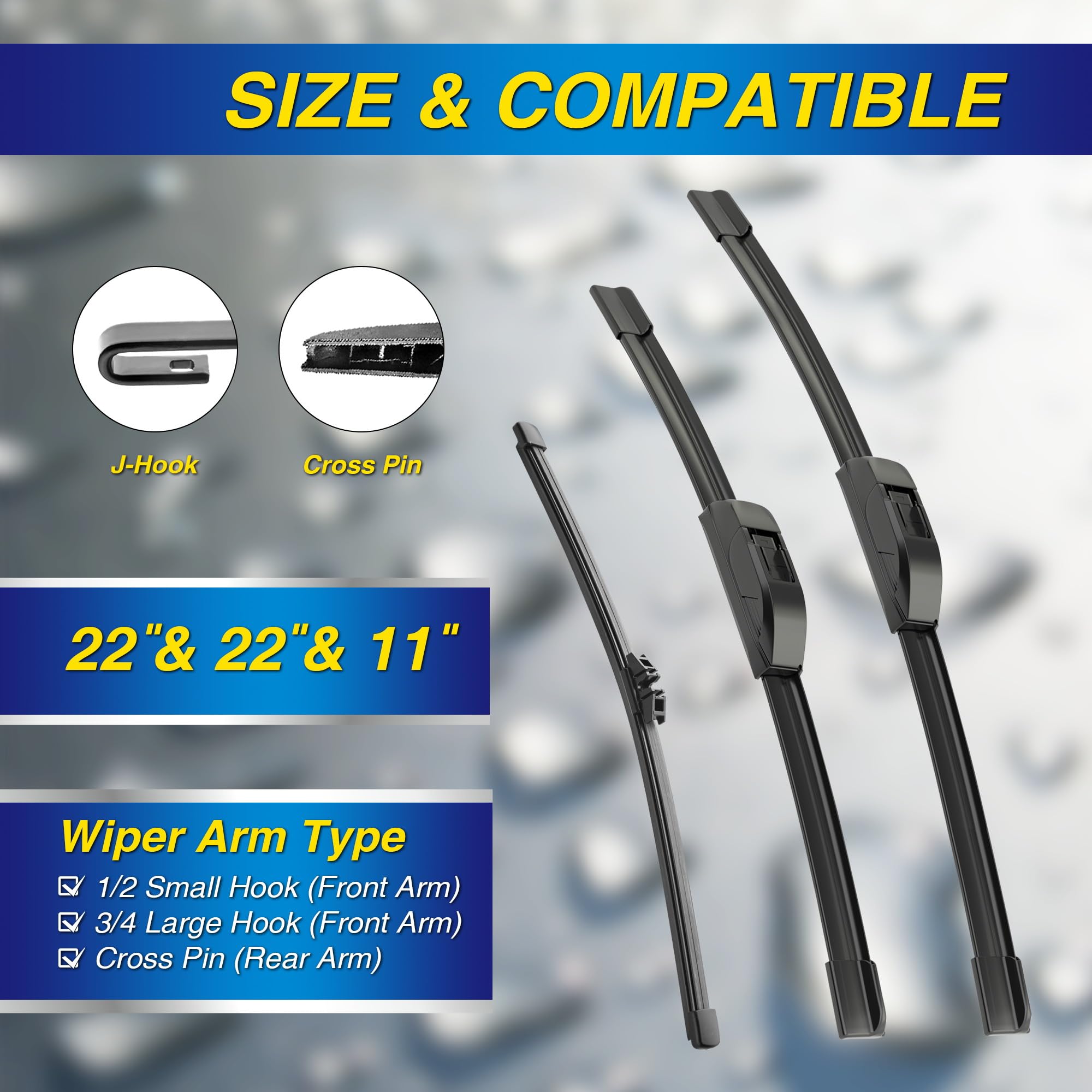 5 PLUS® Silicone Windshield Wipers Replacement for