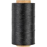 Sturdy Bonded Waxed Polyester Thread, 0.55mm, 437 Yards Wax String Cord - Black for Leather, Hand Sewing, Stitching, Beading, Bookbinding, Bracelets and Macrame Jewelry Making