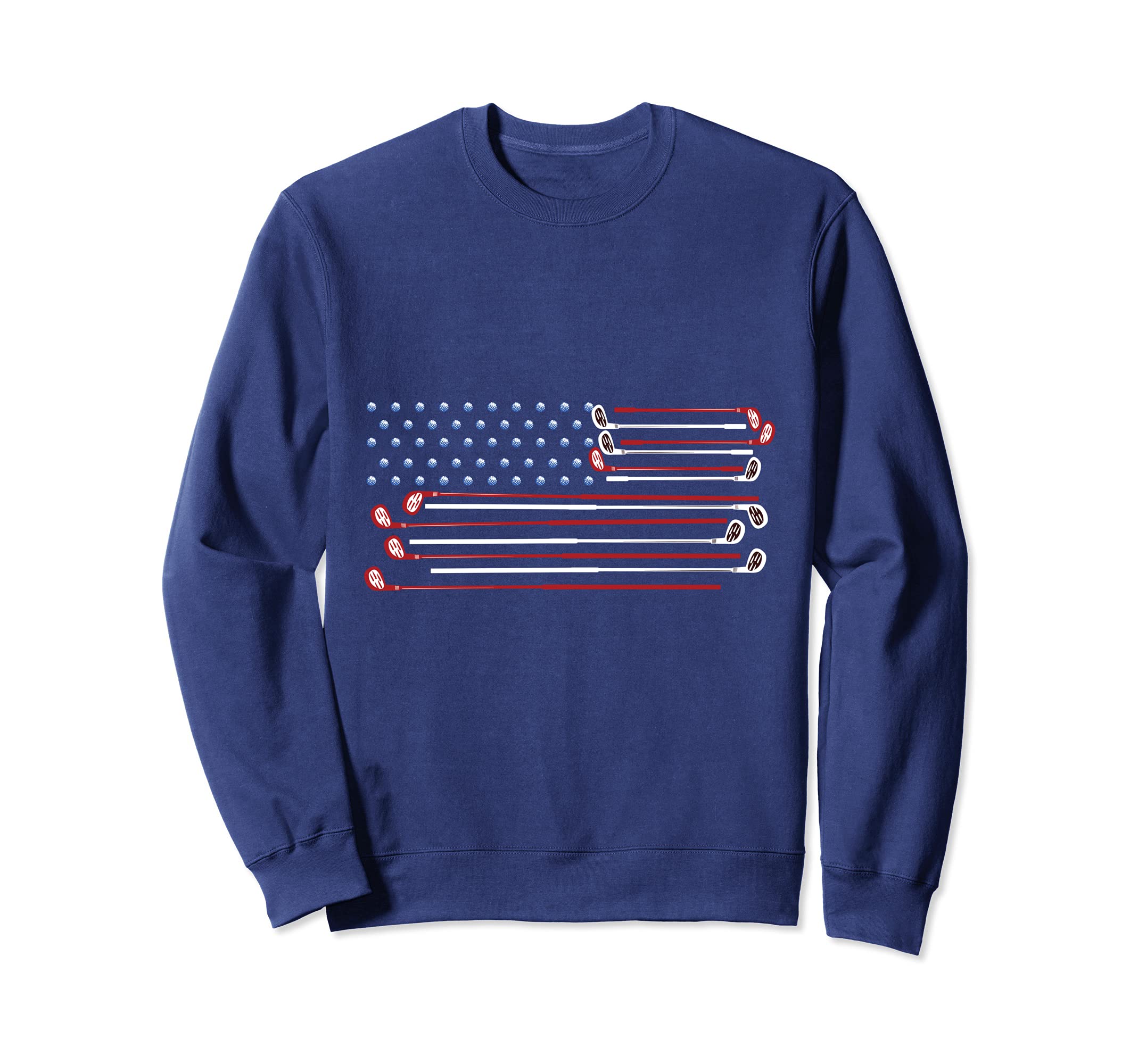 Patriotic Golf Wear Balls and Clubs American Flag Sweatshirt