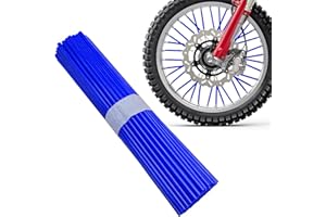 NYTKL 72 PCS Dirt Bike Spoke Skins Covers, Wheel Spoke Skins Wrap Covers Trim for 8"-21" Rims, Wheel Rim Pipe Trim Decoration Protector for Motorcycle Dirt Bike Wheelchair (Dark Blue)