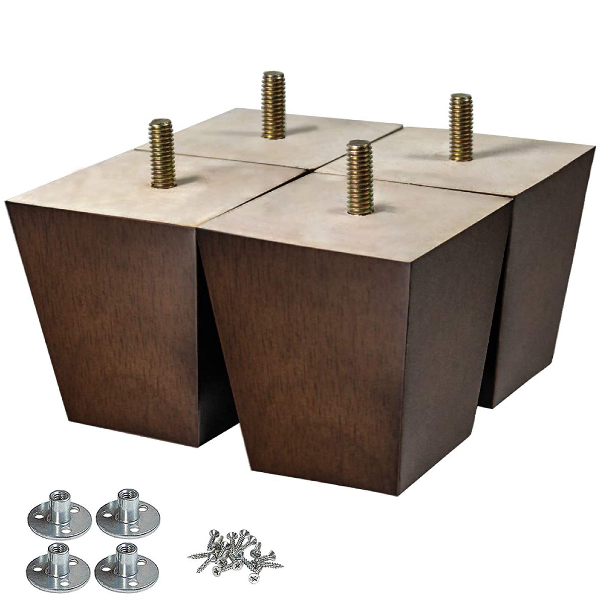 Photo 1 of AORYVIC Wood Furniture Legs 3 inch Sofa Legs Pack of 4 Square Couch Legs Brown Mid-Century Modern Replacement Legs for Armchair Recliner Coffee Table Dresser