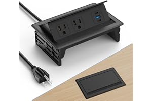 Recessed Conference Table Power Hub Outlet with Two PD 20W USB-C Ports Fast Charging,Table Connectivity Box with Flush Mounte