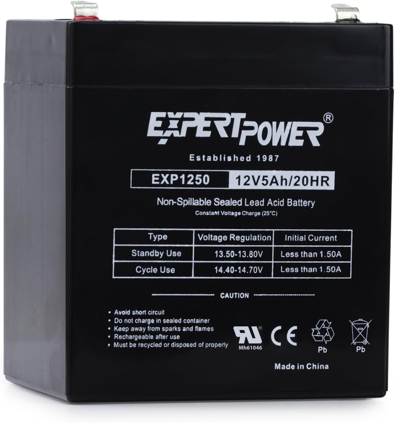 EXP1250 12V 5Ah Home Alarm Battery with F1 Terminals // Chamberlain / LiftMaster / Craftsman 4228 Replacement Battery for Battery Backup Equipped Garage Door Openers: Automotive