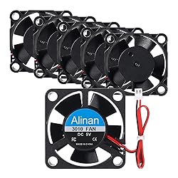 Alinan 6pcs 3010 5V Fan 30x30x10mm 2-pin Sleeve