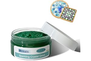 S.Z.S.M Mosaic Grout for Crafts, Sparkling Colorful Crystal Sealant is Specially Designed for Use in Mosaic Kits for Adult to Decorate Tessellated Coasters, Table Tops, Walls and Vases, Green, 5 oz