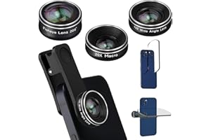 MOCALACA Phone Camera Lens, 198 Fisheye Lens + 120 Super Wide-Angle Lens + 20x Macro Lenses Camera Photography Accessories kit Gadgets for iPhone Samsung Android Smartphone