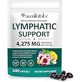Lymphatic Drainage Supplements, Herbal 4275mg Lymph System Support Supplement for Women & Men with Dandelion, Burdock, Echinacea, Turmeric, Bromelain, Fluid Balance & Immune Health, 240 Softgels