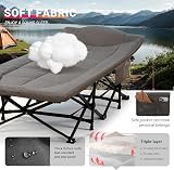 OVERMONT 28 Inch Extra Wide Padded Folding Camping Bed Cot with Carry Bag view 4