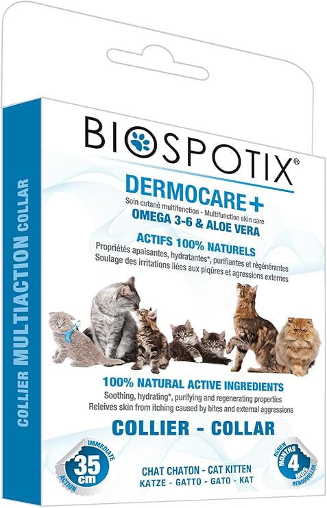 Biospotix Dermocare Collier Pour Chat Amazon Fr Animalerie
