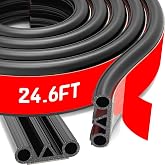CHUANJI Tonneau Cover Seal, Truck Topper Seal Rubber Weather Stripping with Triple Bulb, Camper Shell Seal Kit Replacement Parts Accessories (24.6Ft)