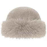 Dufnfn Women's Faux Fur Bucket Hat - Winter Warmth Bucket Hat Fluffy Snow Hat Fuzzy Fisherman Cap Warm Cute