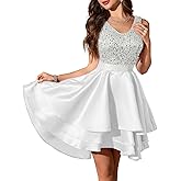 Meetjen Womens Sparkly Prom Dresses for Teens Short Sequin High Low Formal Homecoming Dress Cocktail Party Wedding Guest