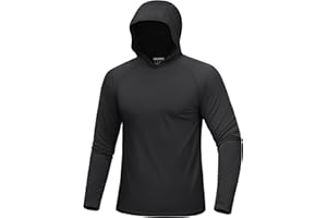 MAGCOMSEN Men's Rash Guard Hoodie UPF 50+ Sun Protection Uv T Shirts Long Sleeve Athletic Quick Dry Shirts