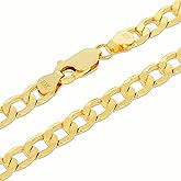 Nuragold 10k Real Yellow Gold Cuban Curb Link 5.5mm Chain Necklace (16"-30") Italian Jewelry for Men & Women