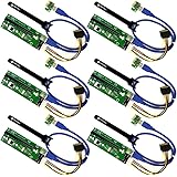 MintCell 6-Pack PCIe VER 006 PCI-E 16x to 1x Powered Riser Adapter Card w/ 60cm USB 3.0 Extension Cable & MOLEX to SATA Power Cable - GPU Riser Adapter - Ethereum Mining ETH + MintCell 6 Cable Ties