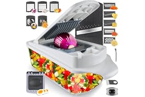 RüK Vegetable Chopper Slicer Onion Chopper Dicer, Multi 22-in-1 Veggie Mandoline Slicer Food Chopper Cutter for Tomato Fruit 