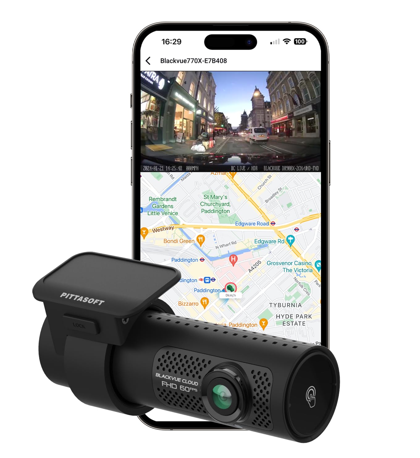 BlackVue DR770X-1CH Dash Cam UK Edition - 1080p Full HD Front Camera, Sony STARVIS Sensors, GPS, Wi-Fi, Bluetooth, 64GB SD Card, Parking Mode, 4G LTE Ready