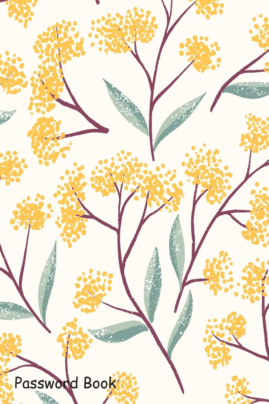 Password Book: Include Alphabetical Index With Field Foral Seamless