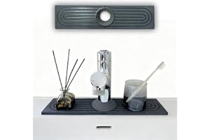 WUZEI Faucet Mat for Kitchen Sink, Diatomaceous Earth Stone Splash Guard Tray, Fast Drying Stone Sink Mat, Prevents Water Spl