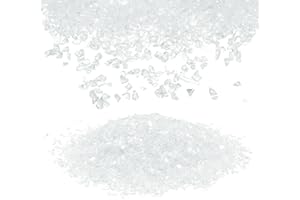 uxcell Crushed Glass Glitters 2-4mm Irregular Chips Sequins, Metallic Chunky Glitters Stones for Resin Art, Nail Arts Craft, 