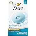 Dove Beauty Bar Soap Antibacterial Care 6 Count For Clean, Moisturized Skin, Removes Bacteria 3.75 oz