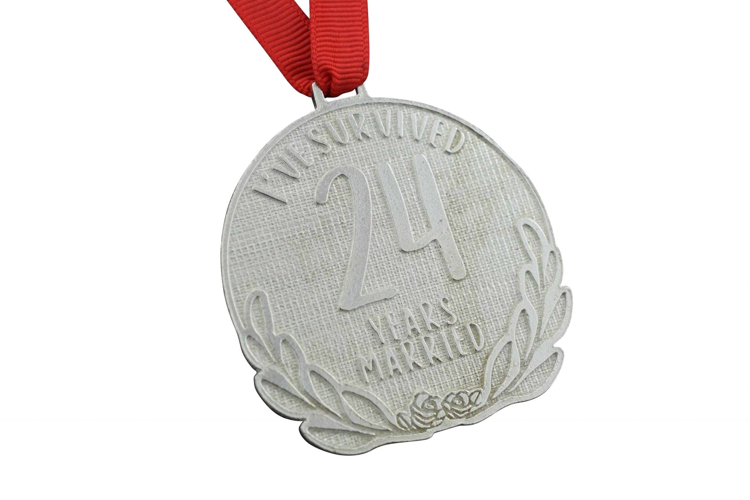 Pirantin 24th Anniversary Medal – I’ve Survived 24 Year Married Medal