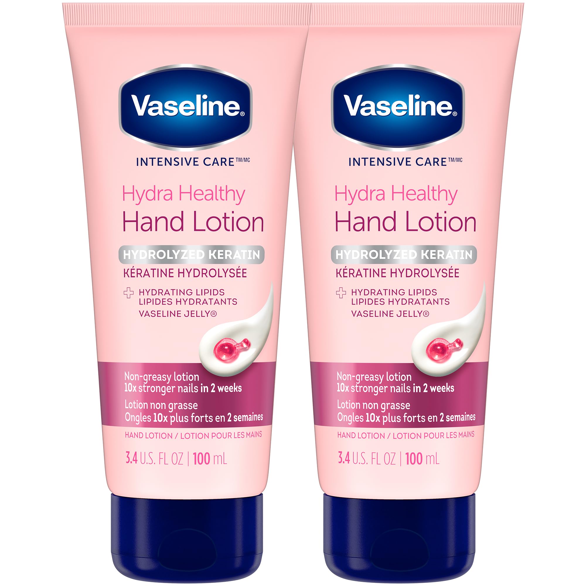 Vaseline Hand Cream for Very Dry Hands, Intensive Care Healthy Hands Stronger Nails Cream 75 ml